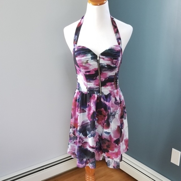 New Guess Floral Chiffon Dress SZ 10 - Picture 1 of 8